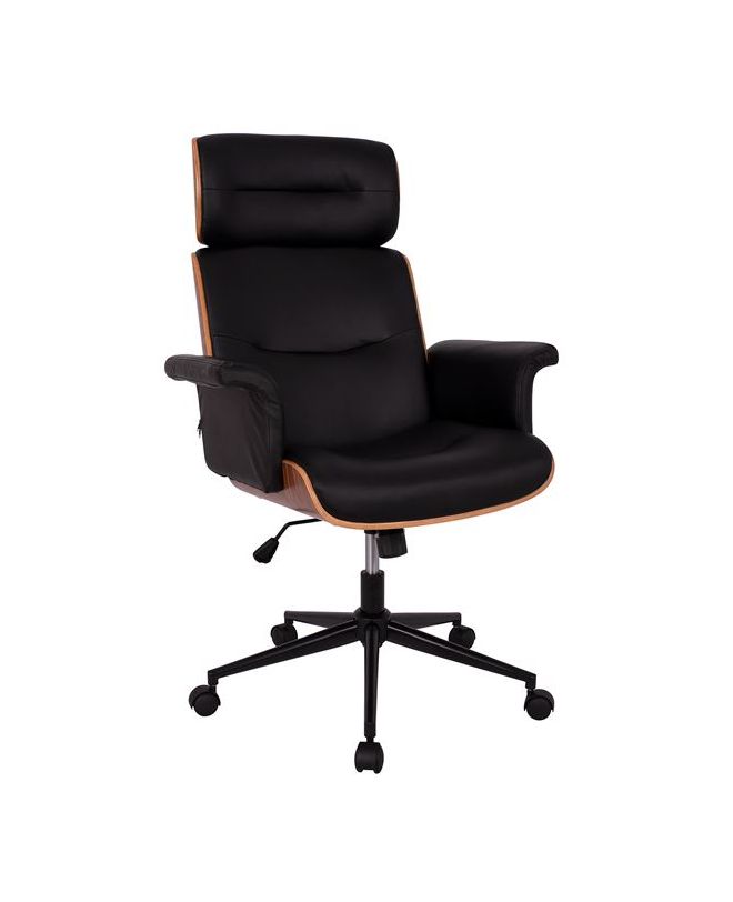 ΚΑΡΕΚΛΑ ΓΡΑΦΕΙΟΥ ΔΙΕΥΘΥΝΤΙΚΗ SUPERIOR PRO HM1108.01 ΚΑΡΥΔΙ-ΜΑΥΡO PU 74x74x116Yεκ.