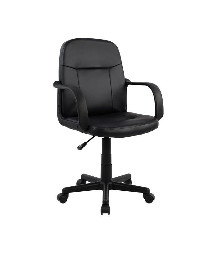 ΚΑΡΕΚΛΑ ΓΡΑΦΕΙΟΥ HM1005 ΜΕ ΜΠΡΑΤΣΑ ΜΑΥΡO PU 56,5x50x88-100Υ εκ.