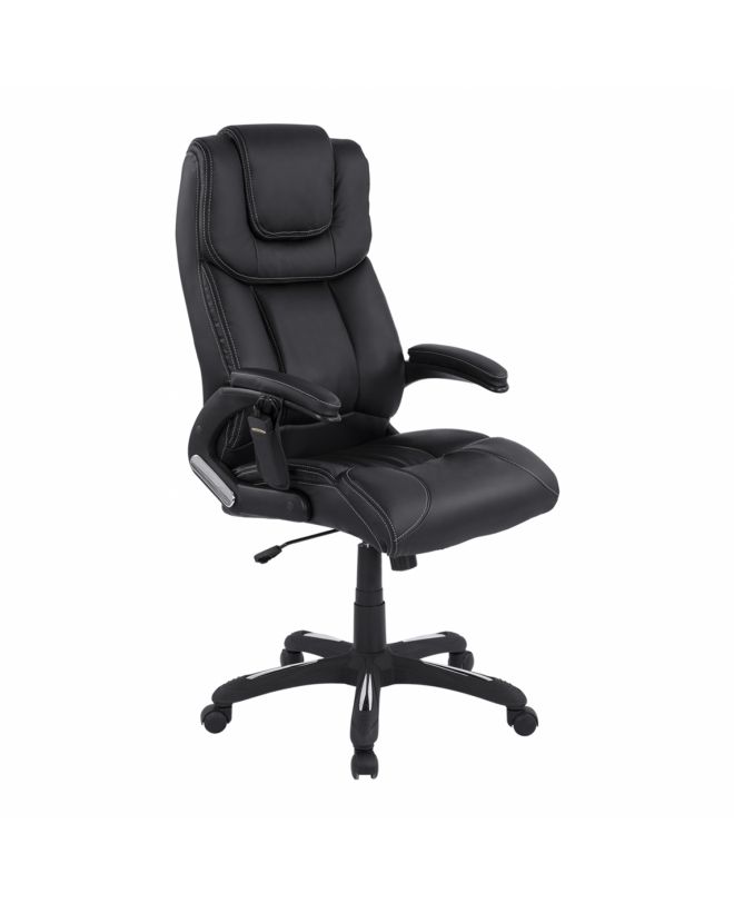 ΚΑΡΕΚΛΑ ΓΡΑΦΕΙΟΥ HM1050.01 ΜΕ MASSAGE ΜΑΥΡΗ HOMEMARKT 62x70x127Y εκ.