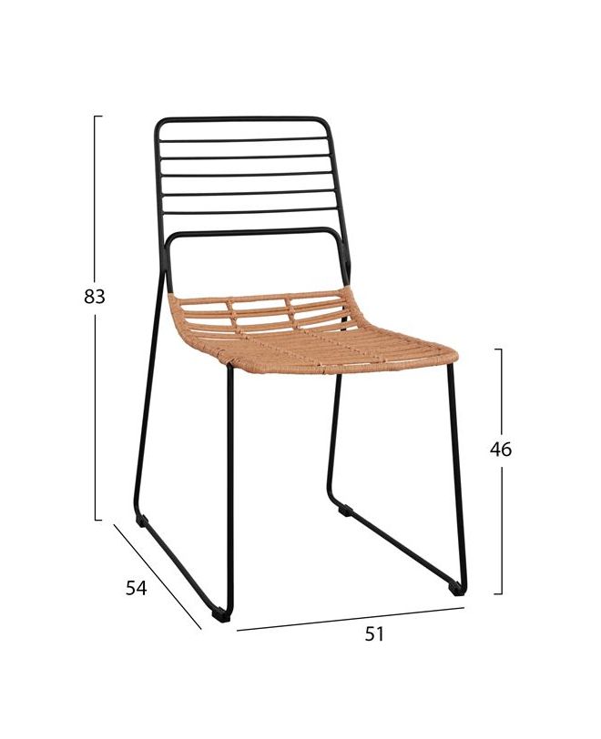 ΚΑΡΕΚΛΑ ΜΕΤΑΛΛΙΚΗ ALLEGRA HM5694 ΜΕ WICKER ΜΠΕΖ 51x54x83Υ εκ.