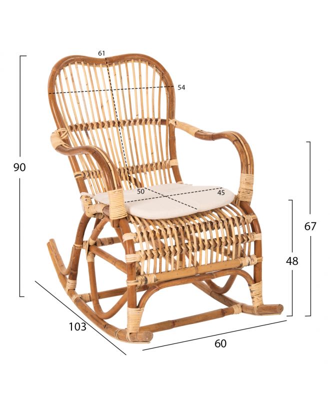 ΚΟΥΝΙΣΤΗ ΠΟΛΥΘΡΟΝΑ ΜΕ ΜΑΞΙΛΑΡΙ SANTA FE RATTAN HM9343 60x103x90Υ εκ.