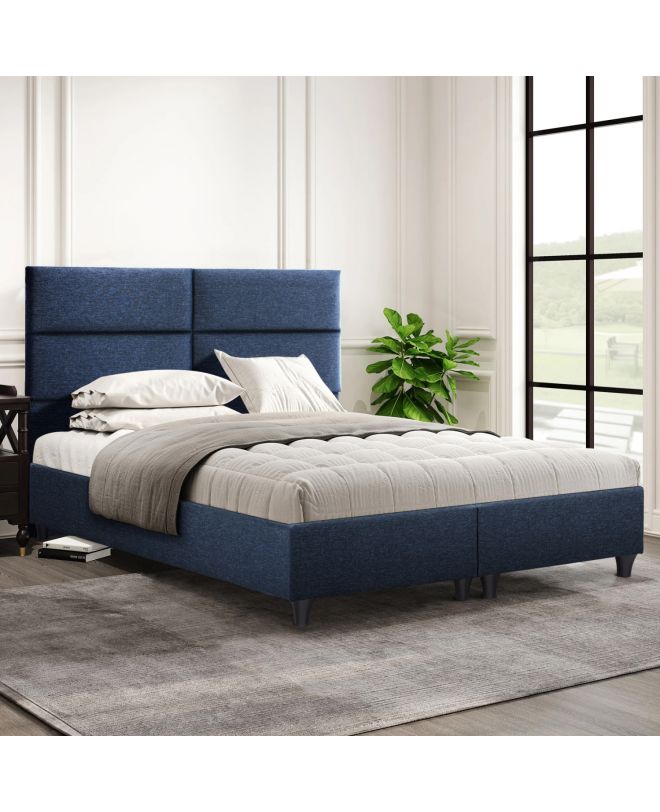 ΚΡΕΒΑΤΙ MILO ΑΠΟ ΜΠΛΕ ΥΦΑΣΜΑ HM616.08 ΓΙΑ ΣΤΡΩΜΑ 160x200 εκ.