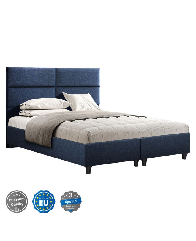 ΚΡΕΒΑΤΙ MILO ΑΠΟ ΜΠΛΕ ΥΦΑΣΜΑ HM616.08 ΓΙΑ ΣΤΡΩΜΑ 160x200 εκ.