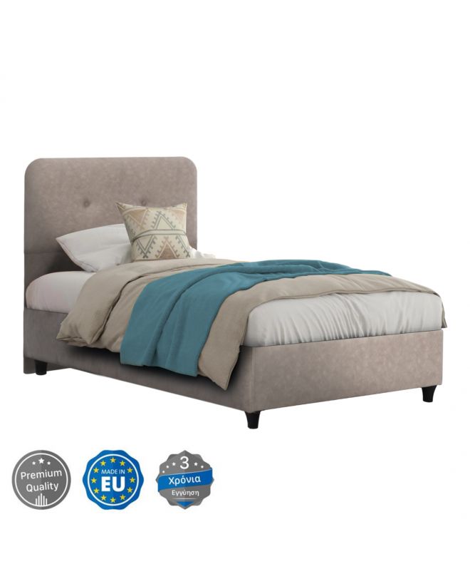 ΚΡΕΒΑΤΙ DOLORES ΜΠΕΖ ΥΦΑΣΜΑ HM649.22 ΓΙΑ ΣΤΡΩΜΑ 90x200 εκ.