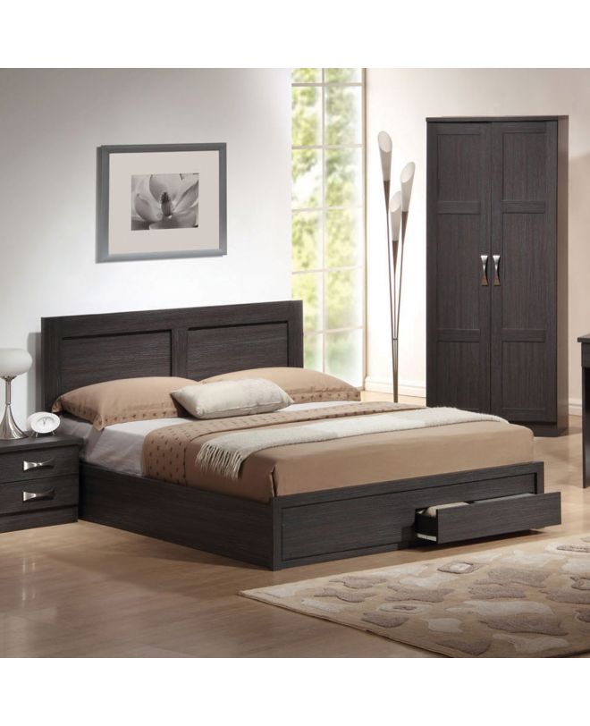 ΚΡΕΒΑΤΙ CAPRI HM665.01 ΜΕ 2 ΣΥΡΤΑΡΙΑ ΜΕΛΑΜΙΝΗ ZEBRANO ΓΙΑ ΣΤΡΩΜΑ 120x200 εκ.