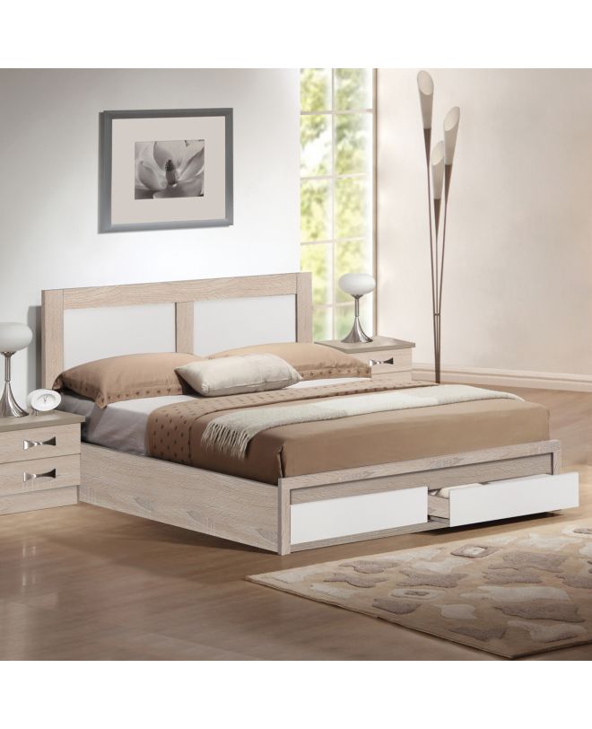 ΚΡΕΒΑΤΙ CAPRI HM665.06 ΜΕ 2 ΣΥΡΤΑΡΙΑ ΜΕΛΑΜΙΝΗ SONAMA-ΛΕΥΚΟ ΓΙΑ ΣΤΡΩΜΑ 120x200 εκ.