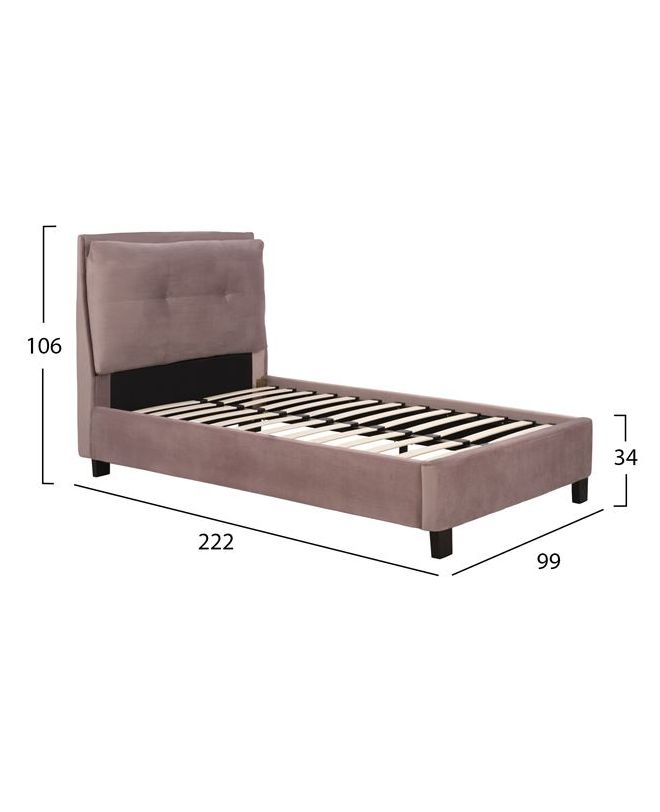 ΚΡΕΒΑΤΙ RILEY 90Χ200 ΜΕ ΥΦΑΣΜΑ ΒΕΛΟΥΔΟ ΣΑΠΙΟ ΜΗΛΟ HM561.02