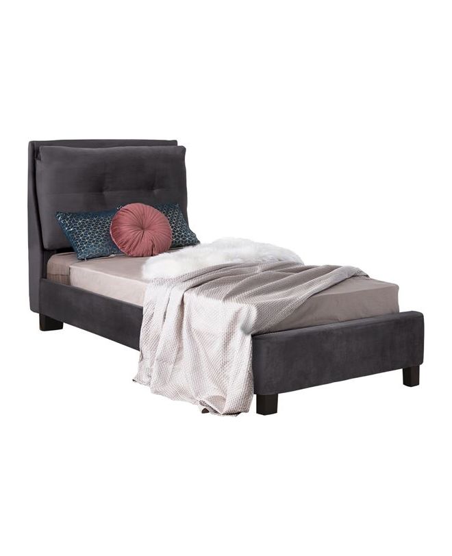 ΚΡΕΒΑΤΙ RILEY 90x200 εκ. ΜΕ ΥΦΑΣΜΑ ΒΕΛΟΥΔΟ ΓΚΡΙ HM561.01