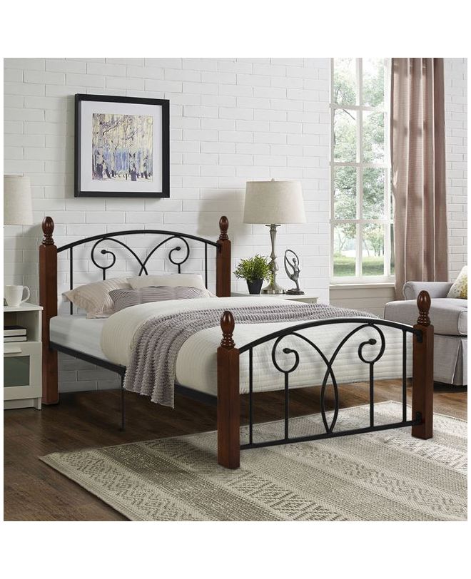 ΚΡΕΒΑΤΙ SUZIE ΜΕΤΑΛΛΟ ΞΥΛΟ ΜΟΝΟ ΣΤΡΩΜΑ 90x190 εκ. HM389