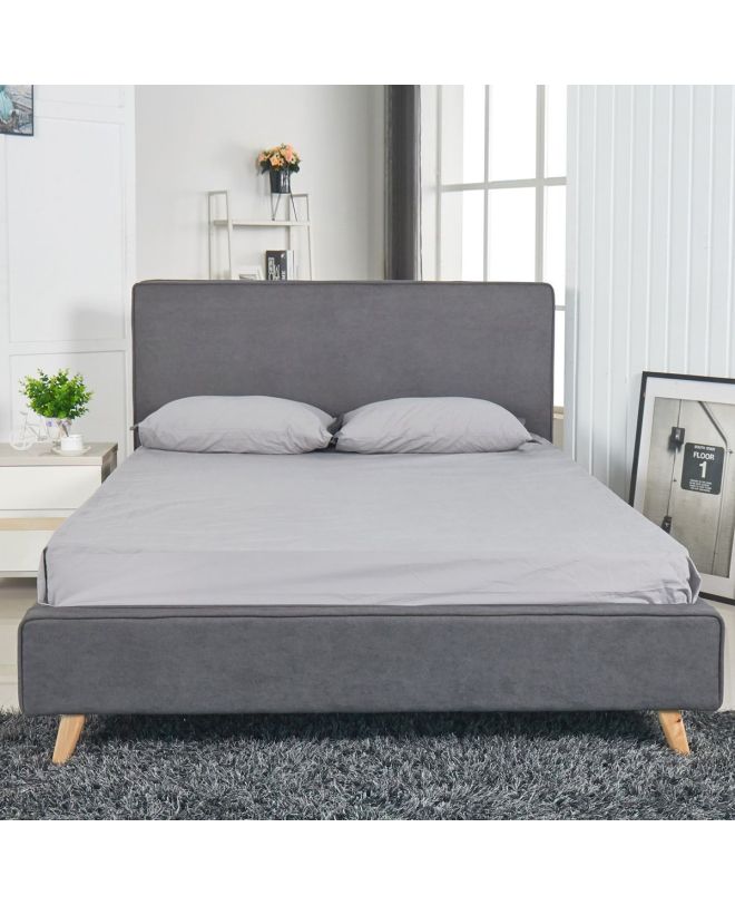 Κρεβάτι ArteLibre TULIP Σκούρο Γκρι 216x160x110cm (Στρώμα 150x200cm)