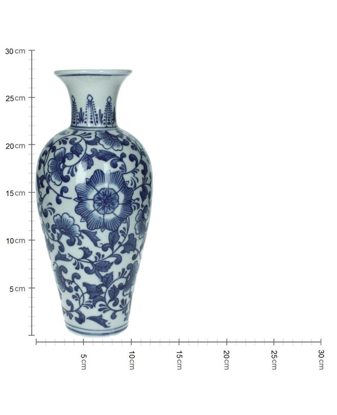 Βάζο Μπλε/Λευκό Πορσελάνη 12x12x28cm