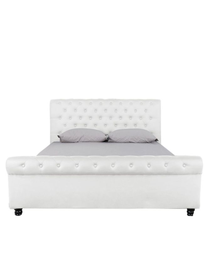 Κρεβάτι ArteLibre GERANIUM Λευκό PU 237x170x109cm