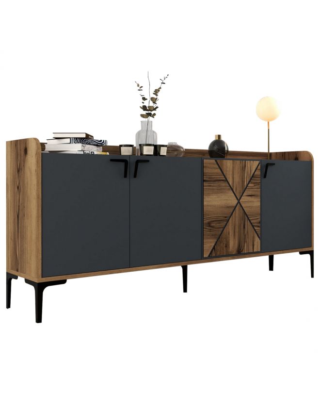 ΜΠΟΥΦΕΣ ΜΕΛΑΜΙΝΗΣ ΚΑΡΥΔΙ ΚΑΙ ΑΝΘΡΑΚΙ 180x35x78Yεκ. HM9433.01