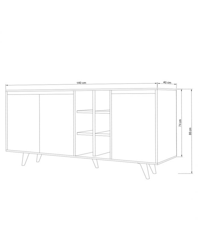 ΜΠΟΥΦΕΣ ΜΕΛΑΜΙΝΗΣ ΚΑΡΥΔΙ ΚΑΙ ΛΕΥΚΟ 140x40x86Yεκ.HM9432.02