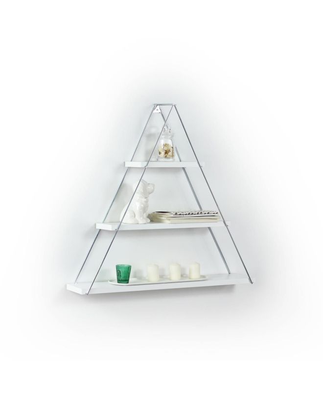 Ράφια Τοίχου MOSET Λευκό/Χρώμιο 74x13x61cm