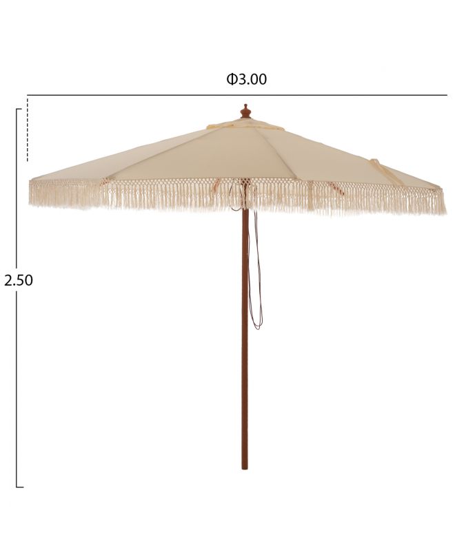 ΟΜΠΡΕΛΑ ΕΠΑΓΓΕΛΜΑΤΙΚΗ WAGNER ΜΑΚΡΑΜΕ ΚΡΟΣΙ ΜΠΕΖ ΜΕ ΞΥΛΙΝΟ ΣΚΕΛΕΤΟ Φ3X2.50Υm HM5776.01