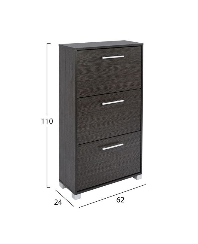 ΠΑΠΟΥΤΣΟΘΗΚΗ ΜΕΛΑΜΙΝΗΣ HM2221.01 ZEBRANO 3ΘΕΣΕΩΝ 62Χ24Χ110Υεκ εκ.