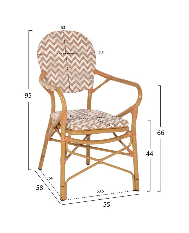 ΠΟΛΥΘΡΟΝΑ ΑΛΟΥΜΙΝΙΟΥ BAMBOO LOOK ΦΥΣΙΚΟ - ΛΕΥΚΟ HM5928.03 55x58x95 εκ.