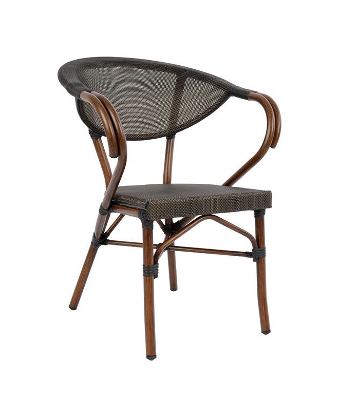 ΠΟΛΥΘΡΟΝΑ ΑΛΟΥΜΙΝΙΟΥ BAMBOO LOOK ΚΑΦΕ ΜΕ TEXTLINE HM5025 60,5x59x81 cm