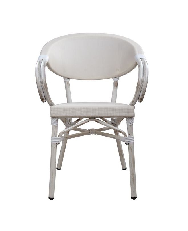 ΠΟΛΥΘΡΟΝΑ ΑΛΟΥΜΙΝΙΟΥ BAMBOO LOOK ΠΑΤΙΝΑ ΛΕΥΚΗ ΜΕ TEXTLINE HM5108 57x57x83cm