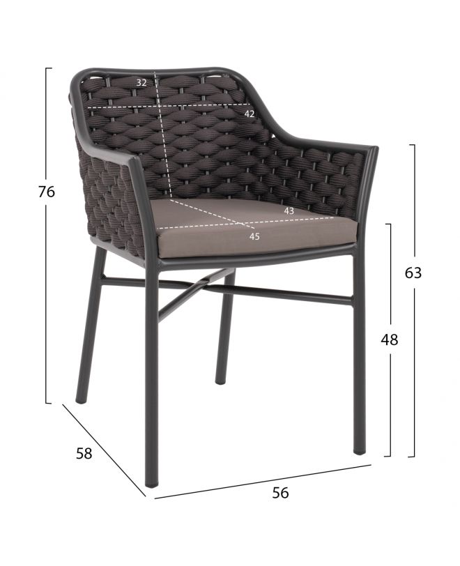 ΠΟΛΥΘΡΟΝΑ ΑΛΟΥΜΙΝΙΟΥ HM5858.01 ΜΕ ΣΧΟΙΝΙ- ΓΚΡΙ 56x58x76Υεκ.
