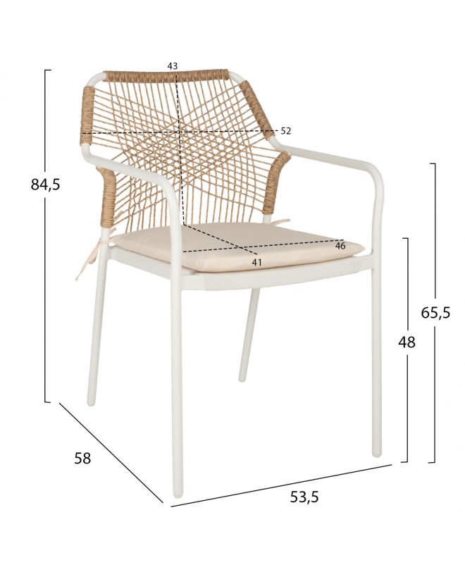 ΠΟΛΥΘΡΟΝΑ ΑΛΟΥΜΙΝΙΟΥ TROTTER HM5865.12 ΛΕΥΚΟΣ ΣΚΕΛΕΤΟΣ ΜΕ WICKER ΜΠΕΖ & ΛΕΥΚΟ ΜΑΞΙΛΑΡΙ