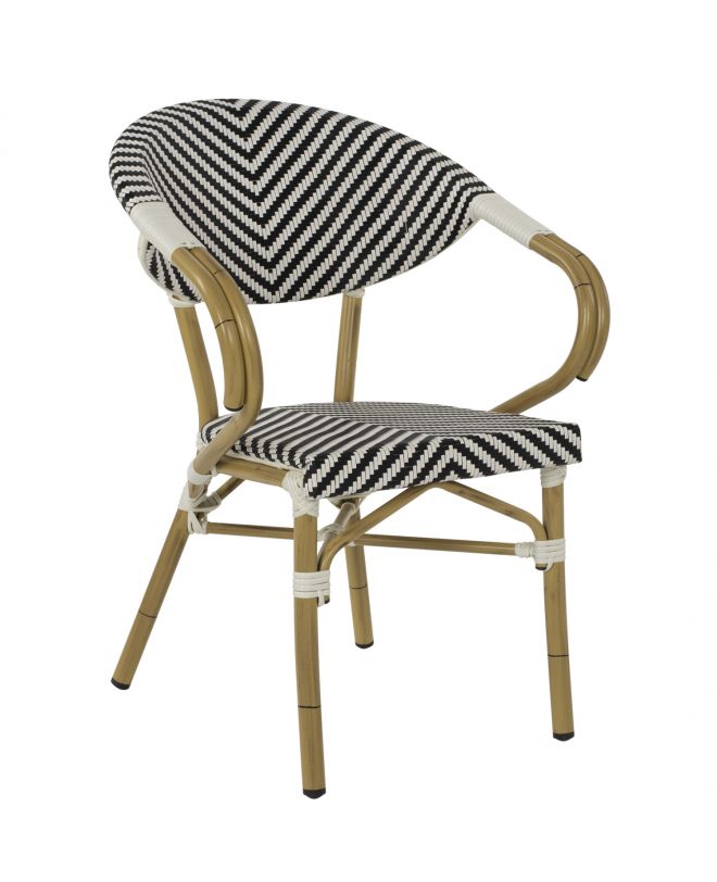 ΠΟΛΥΘΡΟΝΑ BAMBOO LOOK HM5861.01 ΜΑΥΡΟ-ΛΕΥΚΟ 59x56x82 εκ.
