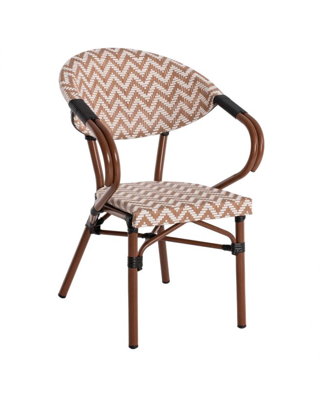 ΠΟΛΥΘΡΟΝΑ BAMBOO LOOK HM5861.03 ΚΑΦΕ-ΛΕΥΚΟ 56,5x56,5x82 εκ.