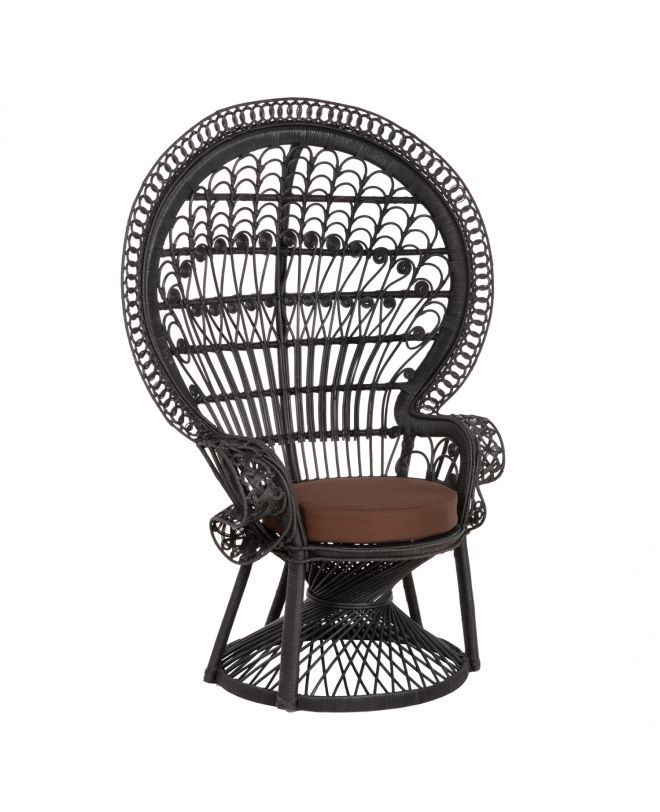 ΠΟΛΥΘΡΟΝΑ ROYAL PEACOCK HM9342.03 BAMBOO ΜΑΥΡΟ-ΜΑΞΙΛΑΡΙ ΚΑΦΕ 114x72x150Yεκ.