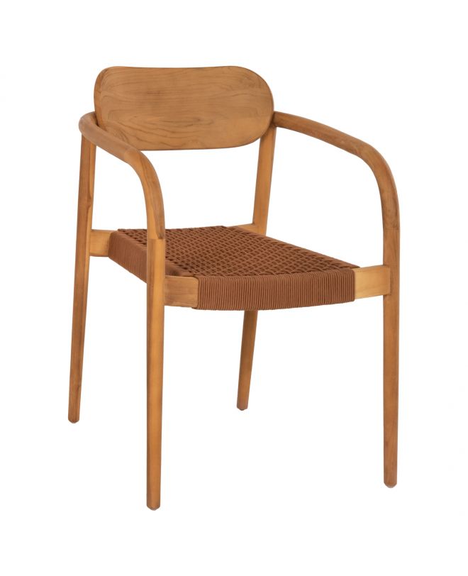 ΠΟΛΥΘΡΟΝΑ OSLO HM9636.01 ΞΥΛΟ TEAK ΦΥΣΙΚΟ & ΜΠΕΖ ΣΧΟΙΝΙ 55x54x80Y εκ.
