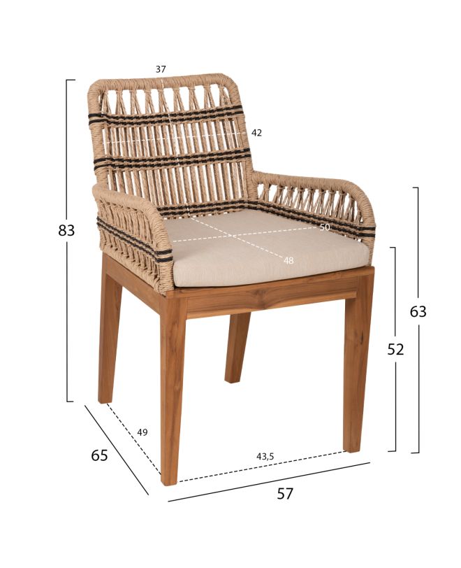 ΠΟΛΥΘΡΟΝΑ STARDOM HM9760.03 ΞΥΛΟ ΤΕΑΚ ΚΑΙ ΣΧΟΙΝΙ ΦΥΣΙΚΟ ΜΕ ΑΝΘΡΑΚΙ 57x65x83Yεκ.