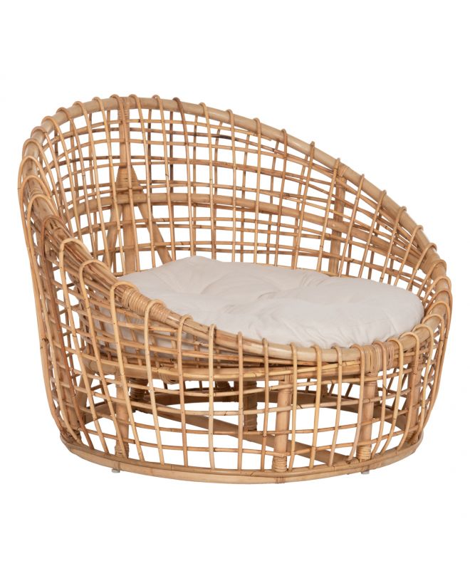 ΠΟΛΥΘΡΟΝΑ ENTO HM9814 RATTAN ΣΕ ΦΥΣΙΚΟ-ΛΕΥΚΟ ΜΑΞΙΛΑΡΙ 106x94x82Yεκ.