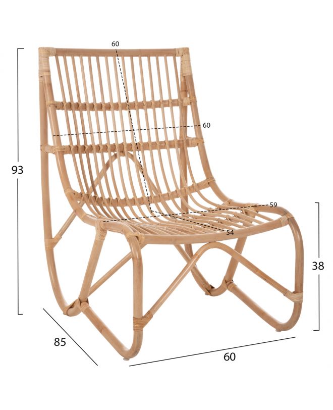 ΠΟΛΥΘΡΟΝΑ GRINN HM9815.01 ΡΑΒΔΟΙ RATTAN ΣΕ ΦΥΣΙΚΟ 60x85x93Yεκ.