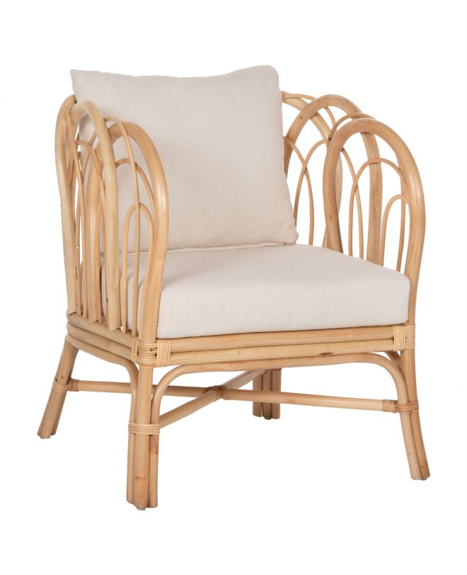 ΠΟΛΥΘΡΟΝΑ ESTOR HM9817 RATTAN ΣΕ ΦΥΣΙΚΟ-ΛΕΥΚΟ ΜΑΞΙΛΑΡΙ 78x75x92Υ εκ.