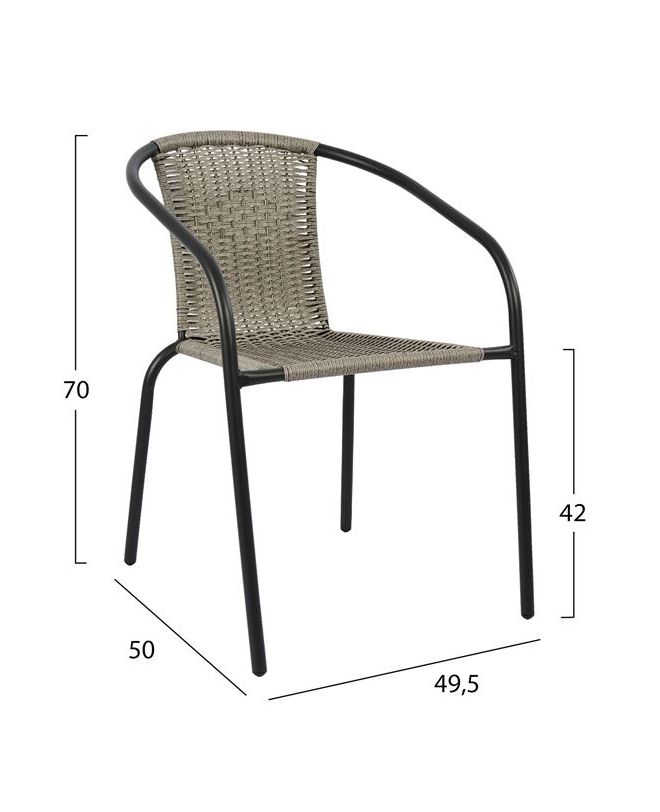 ΠΟΛΥΘΡΟΝΑ ΚΑΡΕΚΛΑ CAMEL HM5015.01 ΓΚΡΙ ΜΕΤΑΛΛΙΚΗ ΜΕ WICKER 53x58x76 cm