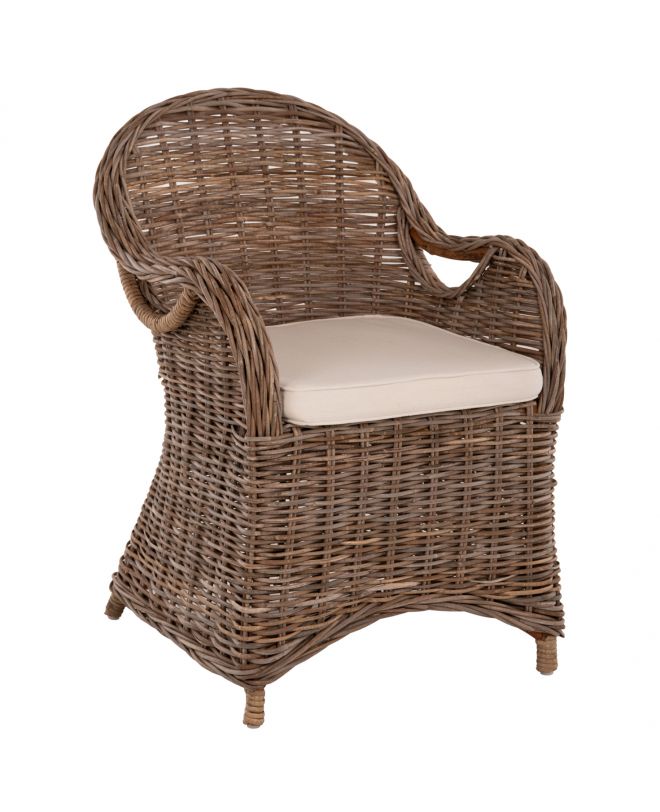 ΠΟΛΥΘΡΟΝΑ ΜΕ ΕΚΡΟΥ ΜΑΞΙΛΑΡΙ KEYLA HM9536 ΚΑΦΕ RATTAN 63x65x87Υεκ.