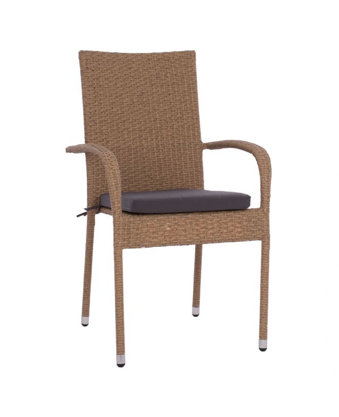 ΠΟΛΥΘΡΟΝΑ ΜΕΤΑΛΛΙΚΗ ANISHA HM5685.02 ΜΕ ΜΑΞΙΛΑΡΙ WICKER ΚΑΦΕ-ΜΟΚΑ ΣΤΟΙΒ/ΜΕΝΗ 56x60x94 εκ.