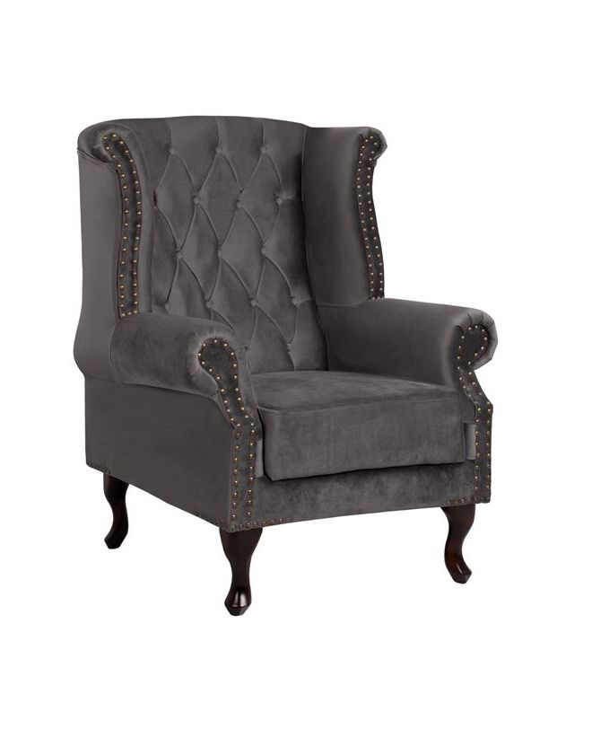 ΠΟΛΥΘΡΟΝΑ-ΜΠΕΡΖΕΡΑ ΓΚΡΙ ΒΕΛΟΥΔΟ T.CHESTERFIELD POLINA 83x75x107Yεκ.HM0053.10