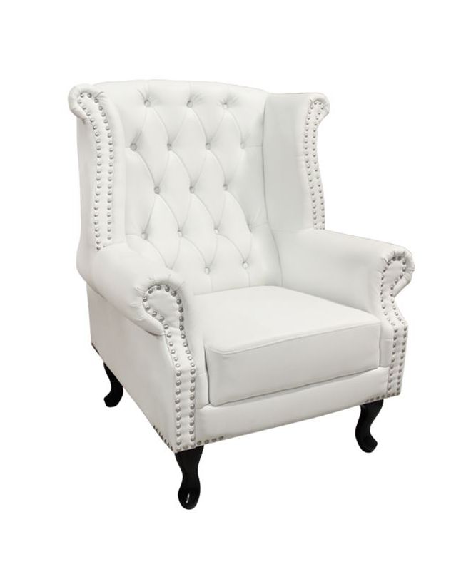 ΠΟΛΥΘΡΟΝΑ-ΜΠΕΡΖΕΡΑ T.CHESTERFIELD POLINA HM0053.02 PU ΛΕΥΚΟ ΜΑΤ 83x75x107Yεκ.
