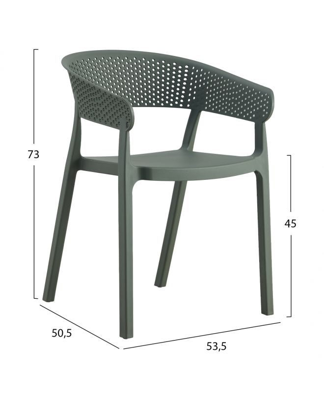 ΠΟΛΥΘΡΟΝΑ ΠΟΛΥΠΡΟΠΥΛΕΝΙΟΥ DARK OLIVE HM5941.07 53,5x50,5x73Υ εκ.