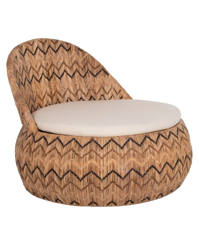ΠΟΛΥΘΡΟΝΑ ΣΤΡΟΓΓΥΛΗ LADLON HM5992 RATTAN ΦΥΣΙΚΟ-ΕΚΡΟΥ ΜΑΞΙΛΑΡΙ 97x97x76Υεκ.