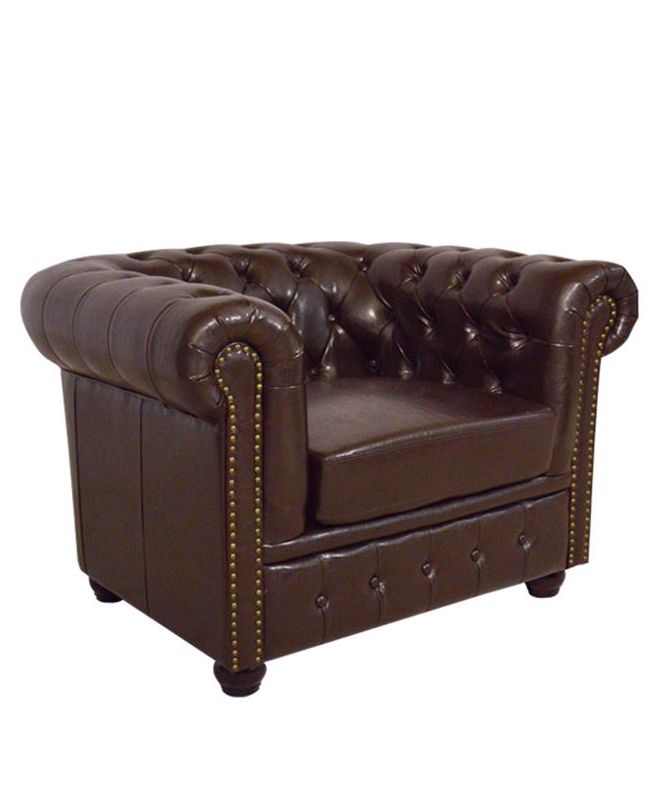 ΠΟΛΥΘΡΟΝΑ T.CHESTERFIELD HM3011.01 ΤΕΧΝΟΔΕΡΜΑ ΣΚΟΥΡΟ ΚΑΦΕ 110x90x73 εκ.