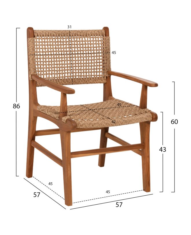 ΠΟΛΥΘΡΟΝΑ ΤΡΑΠΕΖΑΡΙΑΣ HM9786 ΞΥΛΟ ΤΕΑΚ ΜΕ ΣΧΟΙΝΙ ΣΕ ΦΥΣΙΚΗ ΑΠΟΧΡΩΣΗ 57x57x86Υ εκ.