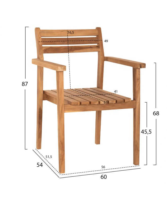 ΠΟΛΥΘΡΟΝΑ ERIETTA ΞΥΛΟ TEAK ΣΤΟΙΒΑΖΟΜΕΝΗ HM9534 ΣΕ ΦΥΣΙΚΟ ΧΡΩΜΑ 60x54x87Y εκ.