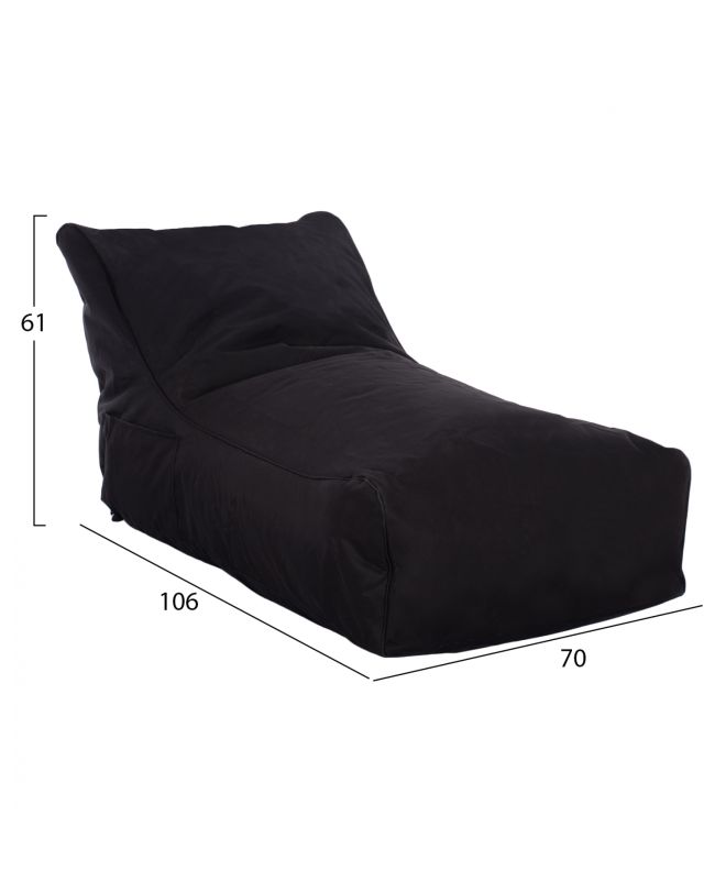 ΠΟΥΦ BLOOM ΑΔΙΑΒΡΟΧΟ HM5111.14 ΜΑΥΡΟ ΜΕ UV PROTECTION  106x70x61Υ εκ.