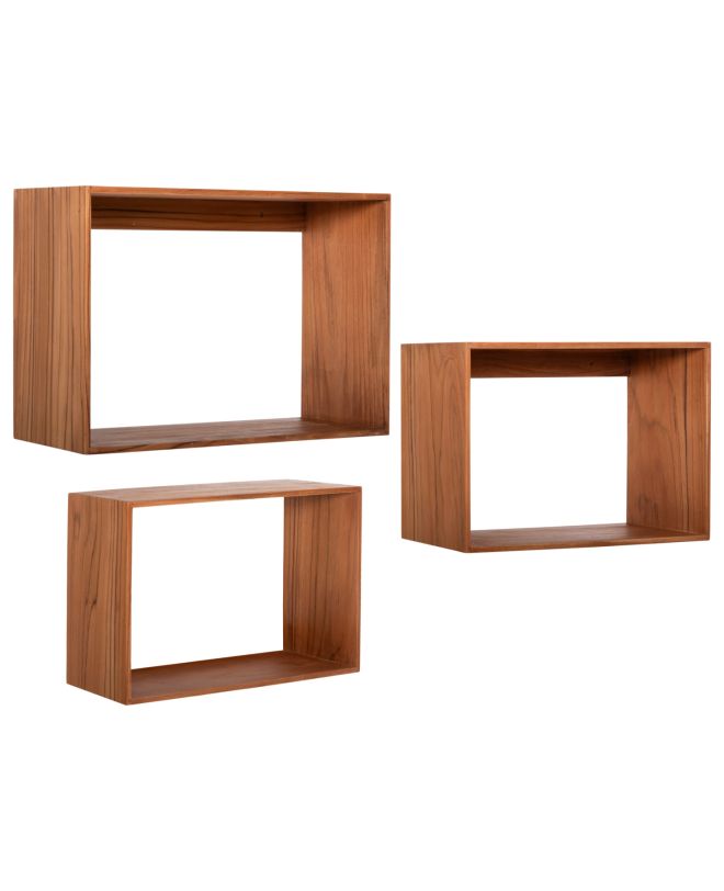 ΡΑΦΙΕΡΑ CHENGIS HM9830 3ΤΜΧ ΞΥΛΟ TEAK ΣΕ ΦΥΣΙΚΟ ΧΡΩΜΑ 60x20x38Υεκ