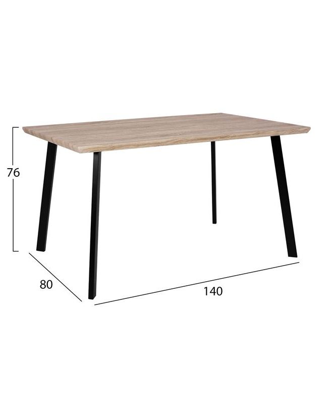 ΣΕΤ 5ΤΜΧ ΤΡΑΠΕΖΙ SONAMA & ΚΑΡΕΚΛΕΣ LADY ΓΚΡΙ ΥΦΑΣΜΑ ΜΑΥΡΟΣ ΣΚΕΛΕΤΟΣ HM11040 140x80x76 cm