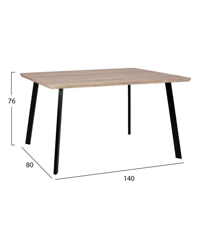 ΣΕΤ 5ΤΜΧ ΤΡΑΠΕΖΙ 140x80x76 cm SONAMA & ΚΑΡΕΚΛΕΣ VANESSA ΜΑΥΡΕΣ ΜΕΤΑΛΛΙΚΑ ΠΟΔΙΑ HM11037