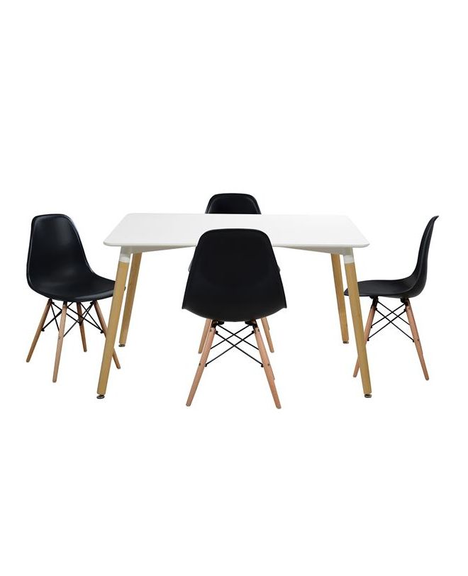 ΣΕΤ ΤΡΑΠΕΖΑΡΙΑ 5Τ ΤΡΑΠΕΖΙ MINIMAL 120x80x73 cm-TWIST ΜΑΥΡΕΣ HM10080.02
