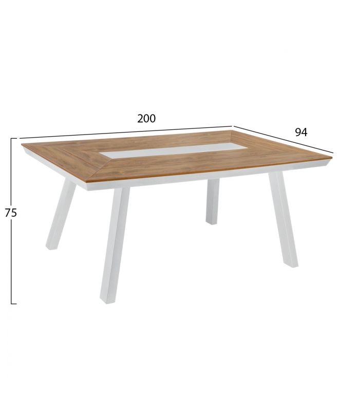 ΣΕΤ ΤΡΑΠΕΖΑΡΙΑ 7ΤΜΧ ΜΕ ΤΡΑΠΕΖΙ POLYWOOD 200Χ94 & ΠΟΛΥΘΡΟΝΕΣ ΛΕΥΚΕΣ HM11424